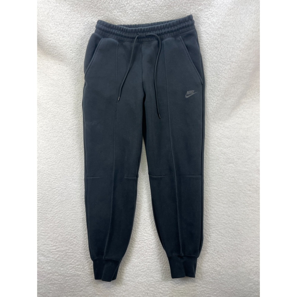 Nike Sportswear Tech Fleece Womens Medium M Black Mid Rise Joggers